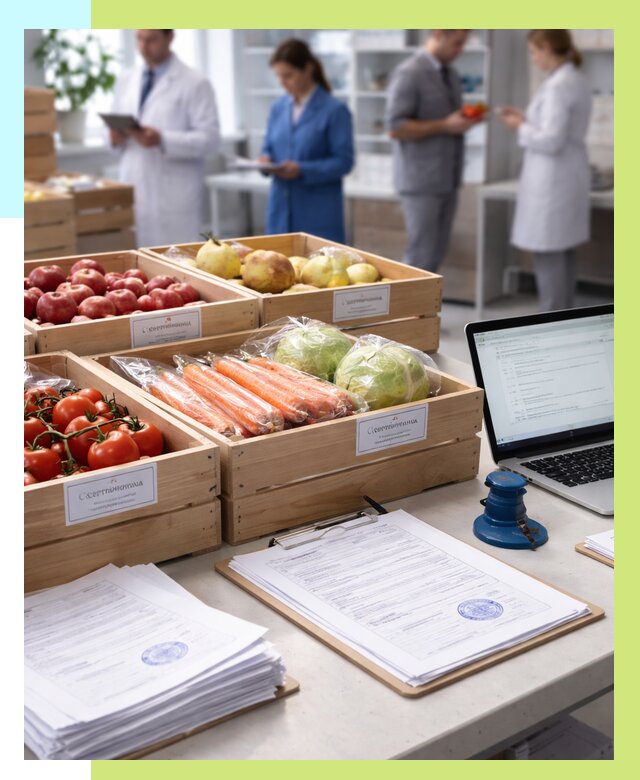 Сертификация овощей и фруктов в Павловском Посаде от 8638 р. | Алешин-Пвл
